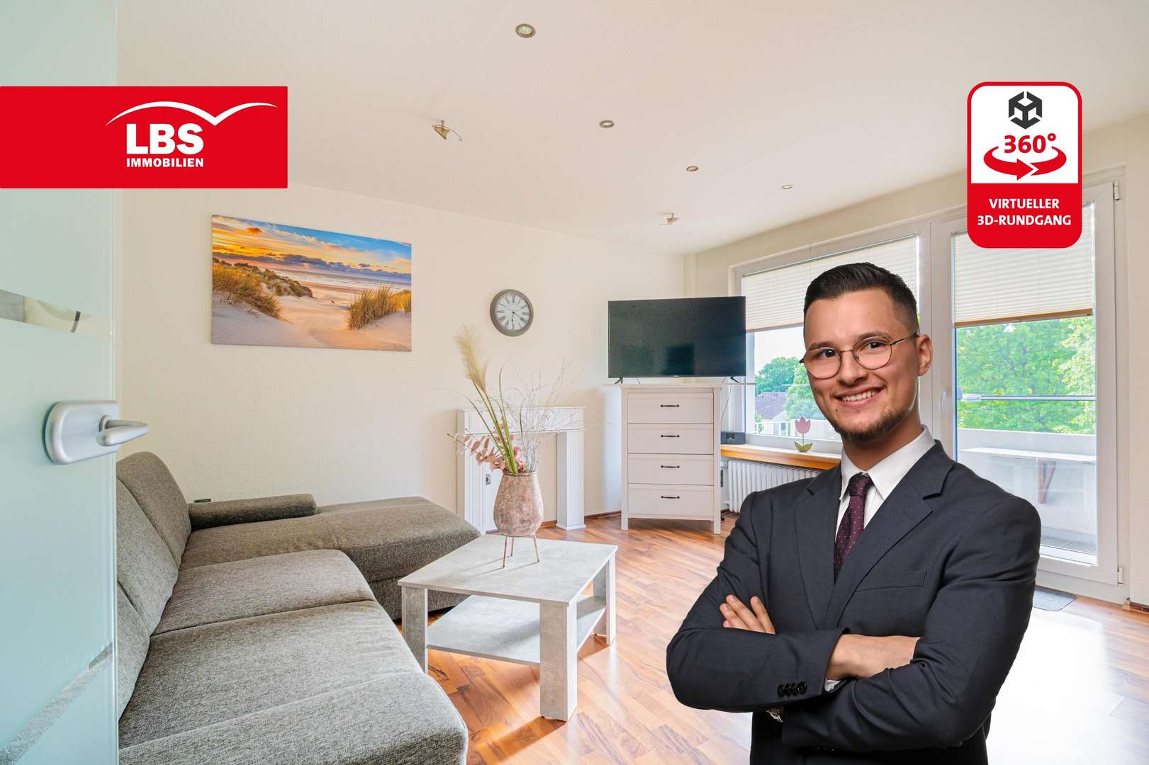 Wohnzimmer - Etagenwohnung in 44867 Bochum mit 47m² kaufen