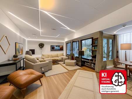 Wohnzimmer - Bungalow in 47805 Krefeld mit 111m² kaufen