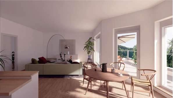 Visualisierung Wohnbereich Visualisierung Wohnbereich - Etagenwohnung in 79664 Wehr mit 58m² kaufen
