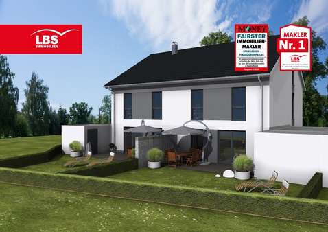 Rückansicht - Doppelhaushälfte in 59425 Unna mit 119m² kaufen