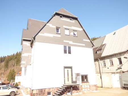 Giebelansicht mit Eingang - Mehrfamilienhaus in 98694 Ilmenau mit 240m² als Kapitalanlage kaufen