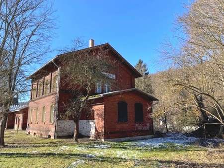 Giebelansicht mit Anbau Giebelansicht mit Anbau - Zweifamilienhaus in 99330 Geratal mit 170m² kaufen