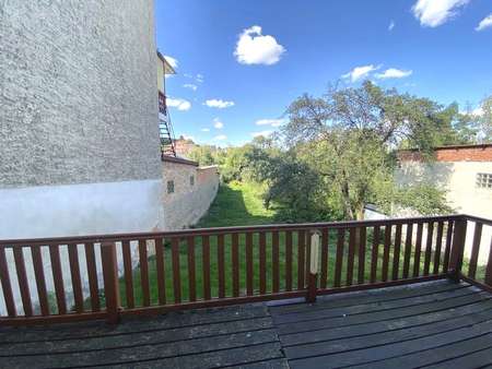 Erdgeschoss: Ausblick von der Terrasse in den Garten - Einfamilienhaus in 07607 Eisenberg mit 187m² kaufen