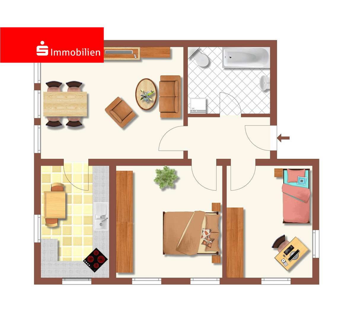 Grundriss Grundriss - Etagenwohnung in 98528 Suhl mit 65m² mieten