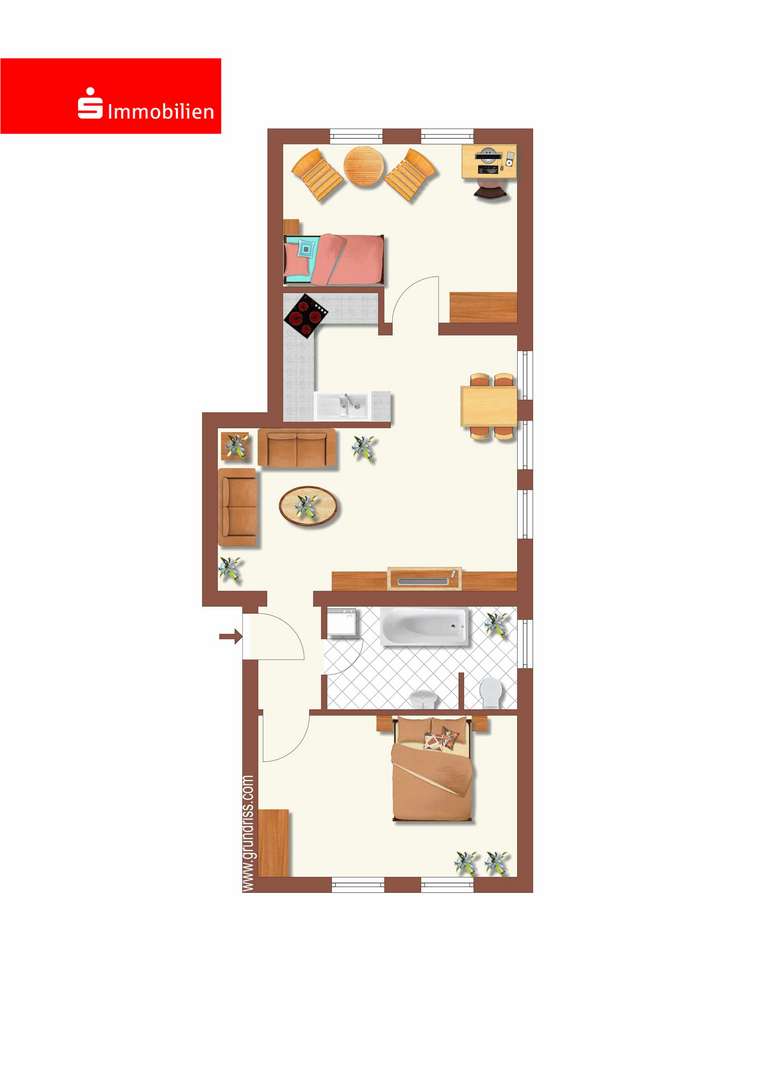Grundriss - Etagenwohnung in 98528 Suhl mit 67m² mieten