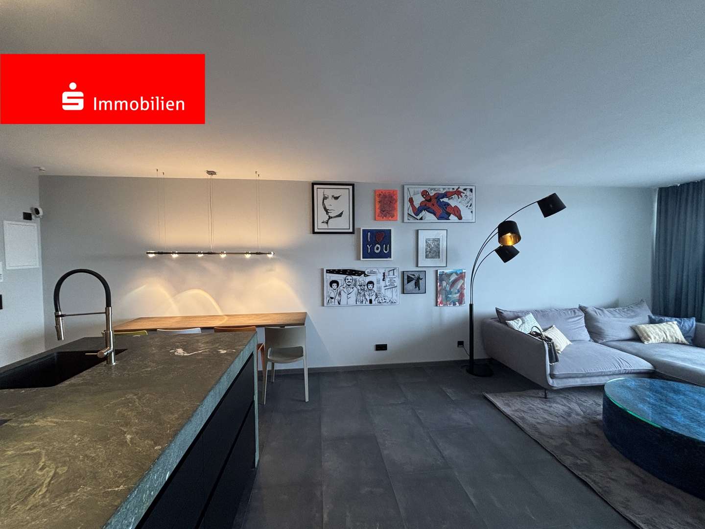 Blick in den Wohn- und Essbereich - Appartement in 63263 Neu-Isenburg mit 56m² mieten