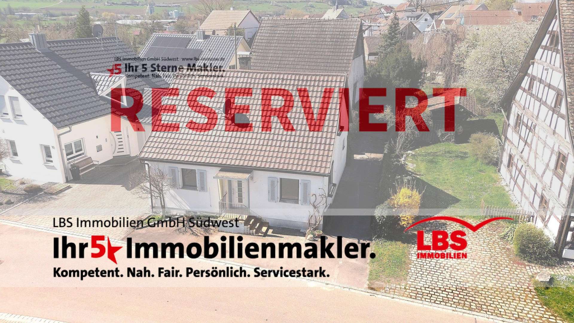 Luftaufnahme - Einfamilienhaus in 78259 Mühlhausen-Ehingen mit 89m² kaufen