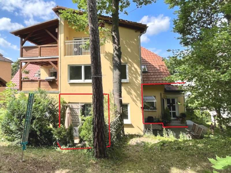 Ansicht Gartenseite - Erdgeschosswohnung in 01468 Moritzburg mit 86m² mieten