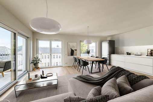 Wohnzimmer - Etagenwohnung in 50668 Köln - Neustadt-Nord mit 94m² kaufen