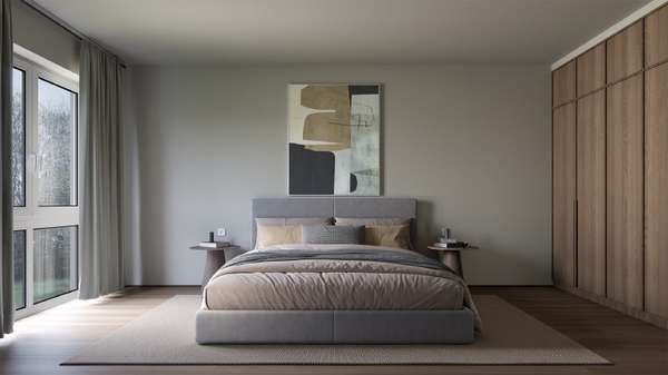 Visualisierung Schlafzimmer - Penthouse-Wohnung in 50765 Köln - Volkhoven/Weiler mit 79m² kaufen