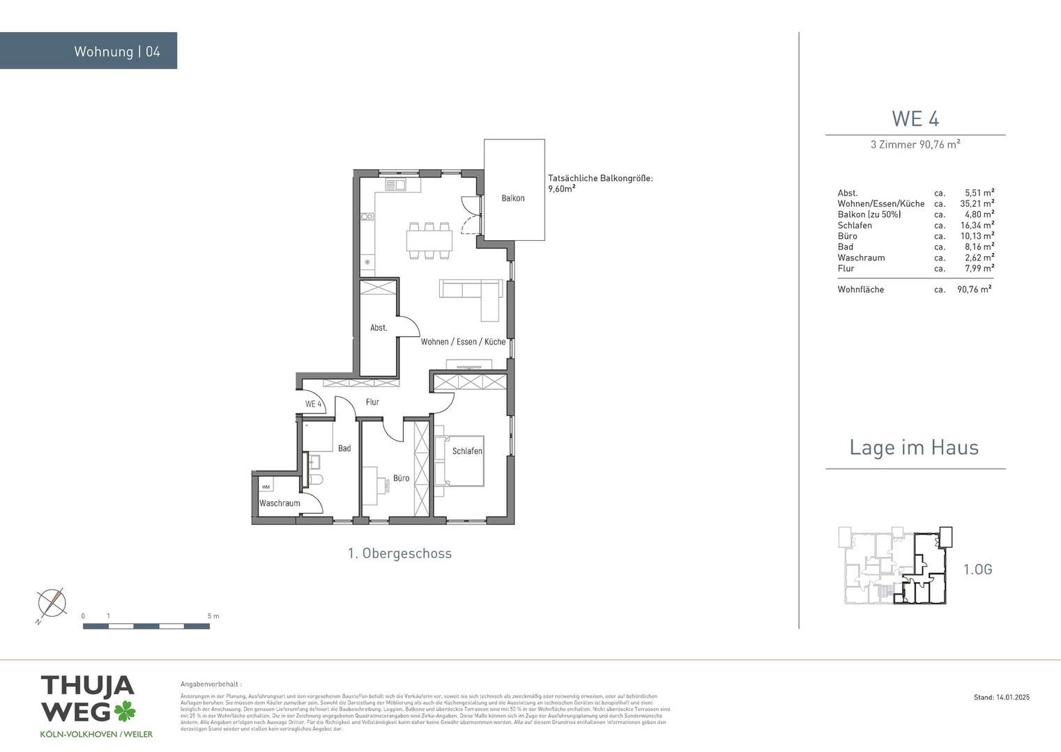 Grundriss WE 4 Grundriss WE 4 - Wohnung in 50765 Köln mit 90m² kaufen