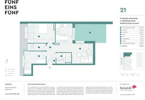 Grundriss WE 21 Grundriss WE 21 - Penthouse-Wohnung in 50968 Köln mit 94m² kaufen