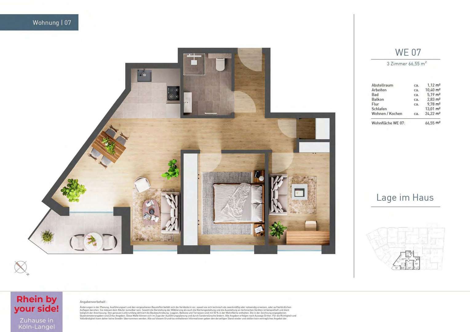 Grundriss WE07 Grundriss WE07 - Etagenwohnung in 51143 Köln mit 66m² kaufen