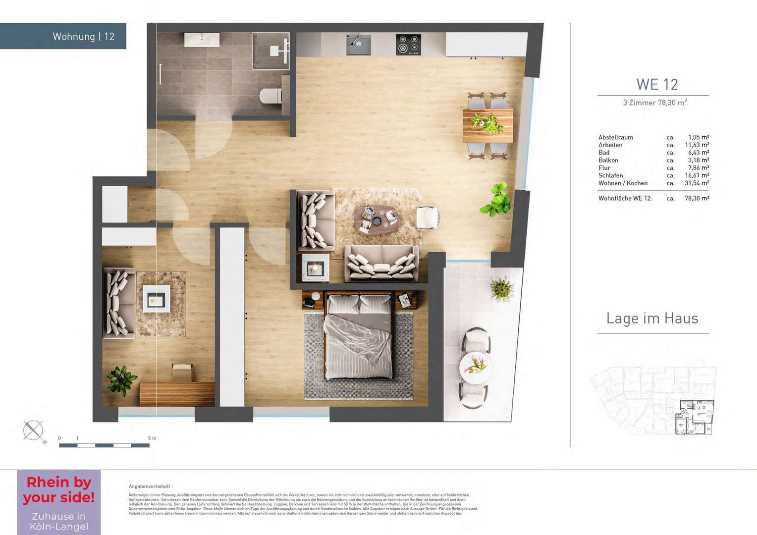 Grundriss WE12 Grundriss WE12 - Etagenwohnung in 51143 Köln mit 78m² kaufen