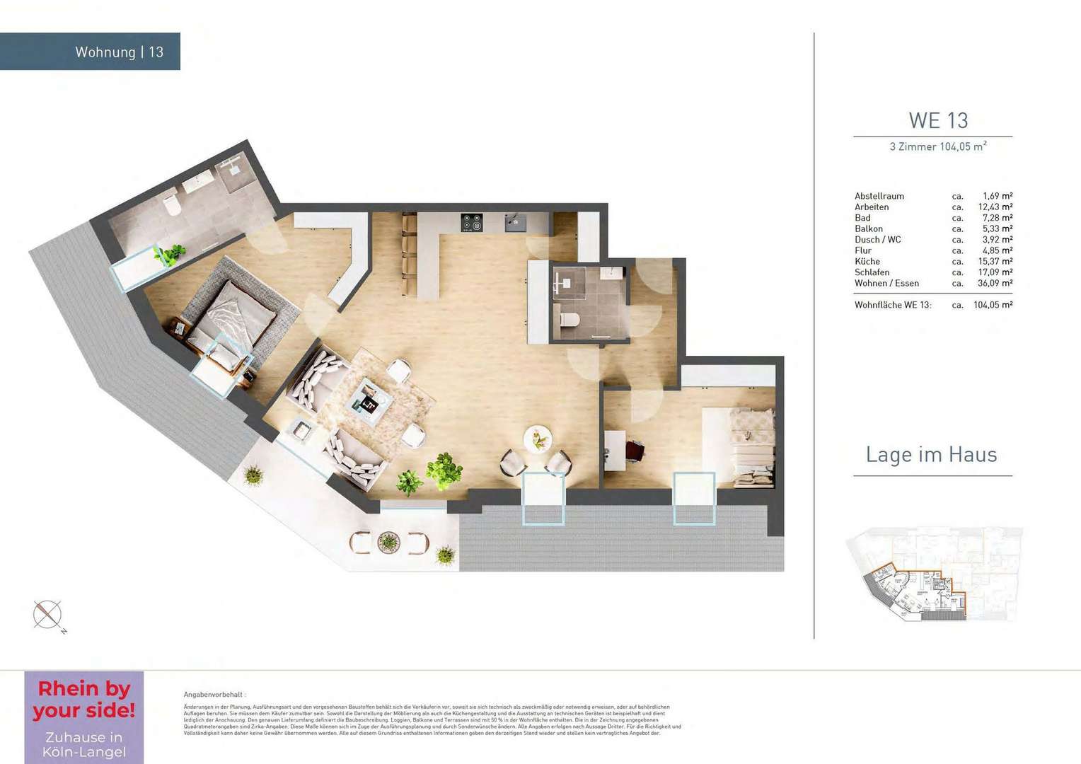 GrundrissWE13 GrundrissWE13 - Dachgeschosswohnung in 51143 Köln mit 104m² kaufen