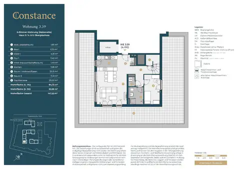 Constance: Traumhaftes Penthouse mit umlaufender Dachterrasse und 5 Zimmern
