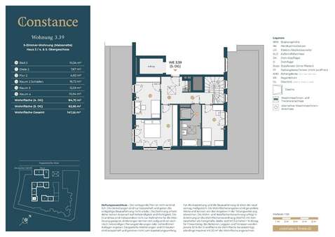 Grundriss WE 3.39 5.OG Grundriss WE 3.39 5.OG - Maisonette-Wohnung in 53115 Bonn mit 146m² kaufen