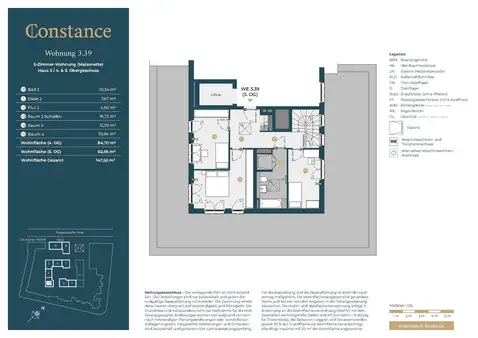 Constance: Traumhaftes Penthouse mit umlaufender Dachterrasse und 5 Zimmern