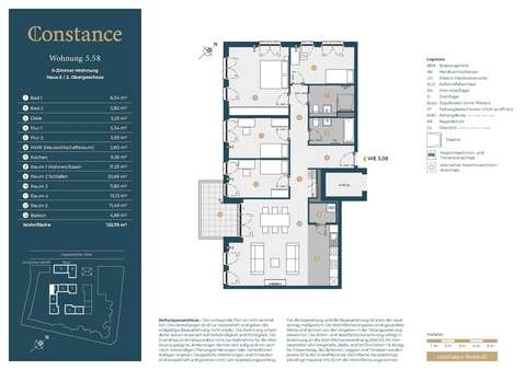Grundriss WE 5.58 Grundriss WE 5.58 - Etagenwohnung in 53115 Bonn mit 132m² kaufen