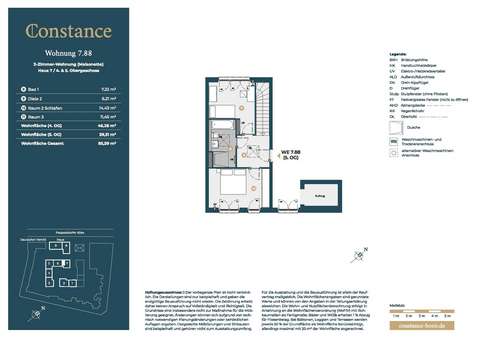 Grundriss WE 7.88 Ebene 2 Grundriss WE 7.88 Ebene 2 - Maisonette-Wohnung in 53115 Bonn mit 85m² kaufen