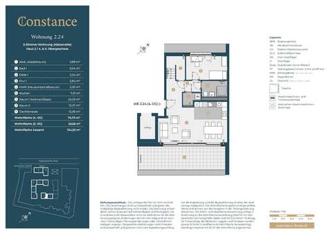 Grundriss WE 2.24 Ebene 1 Grundriss WE 2.24 Ebene 1 - Maisonette-Wohnung in 53115 Bonn mit 134m² kaufen