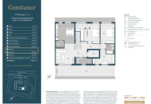 Grundriss WE 1.11 Grundriss WE 1.11 - Penthouse-Wohnung in 53115 Bonn mit 138m² kaufen