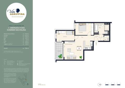 Grundriss - Etagenwohnung in 50668 Köln mit 77m² kaufen