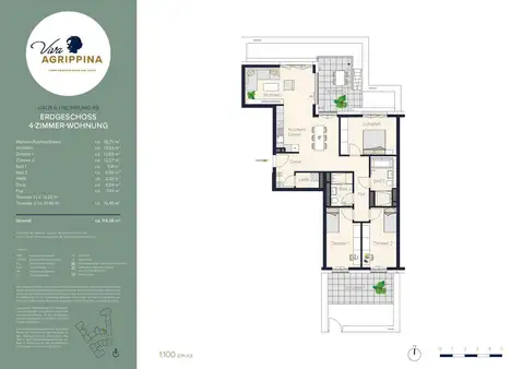 Viva Agrippina: Modernes Wohnen mit Herz – 4-Zimmer-Wohnung mit Gartentraum