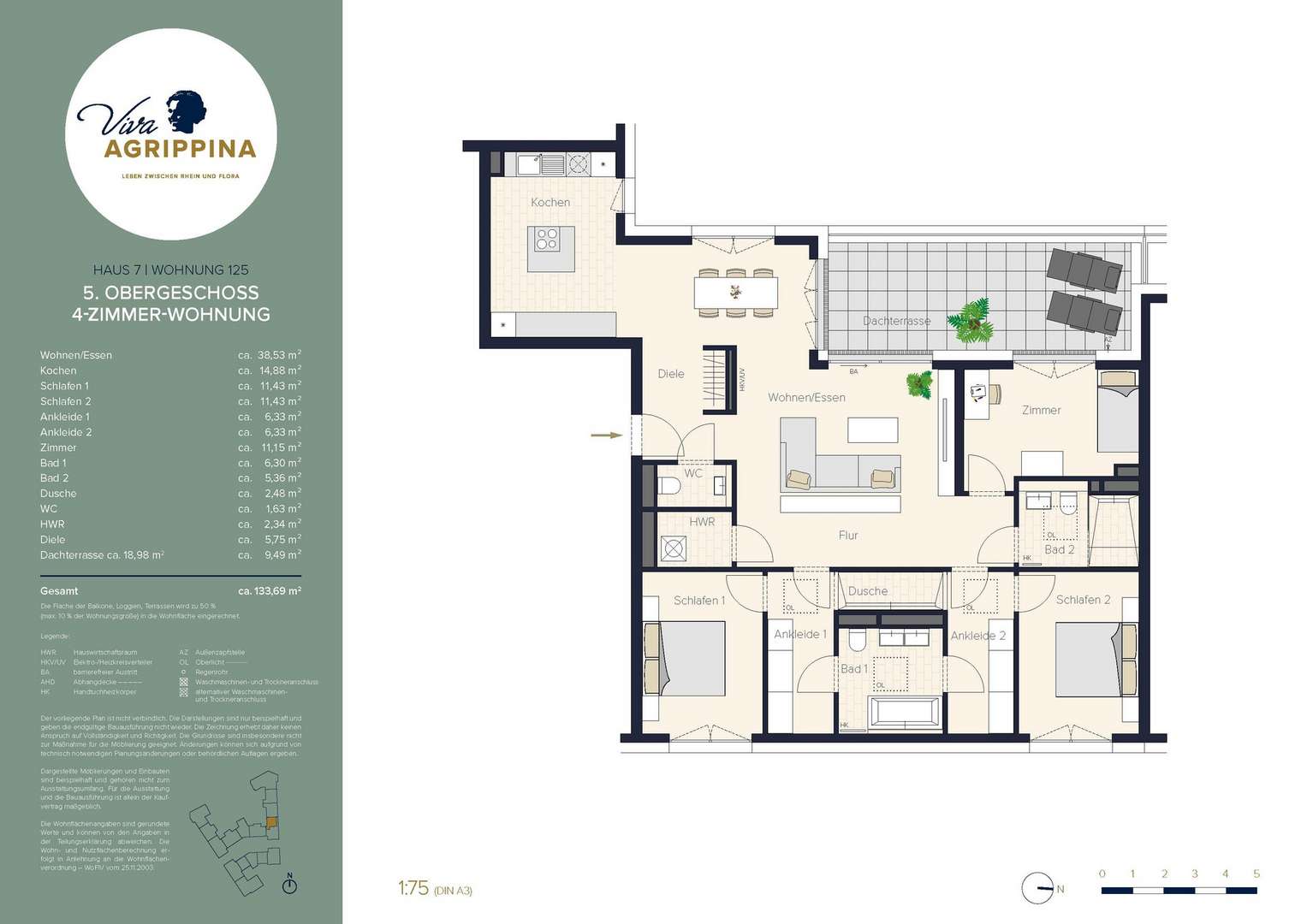 Grundriss Grundriss - Etagenwohnung in 50668 Köln mit 133m² kaufen
