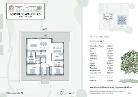 Sophienpark-Villen_Vertriebsgrundrisse-WE05 - Dachgeschosswohnung in 53179 Bonn mit 245m² kaufen