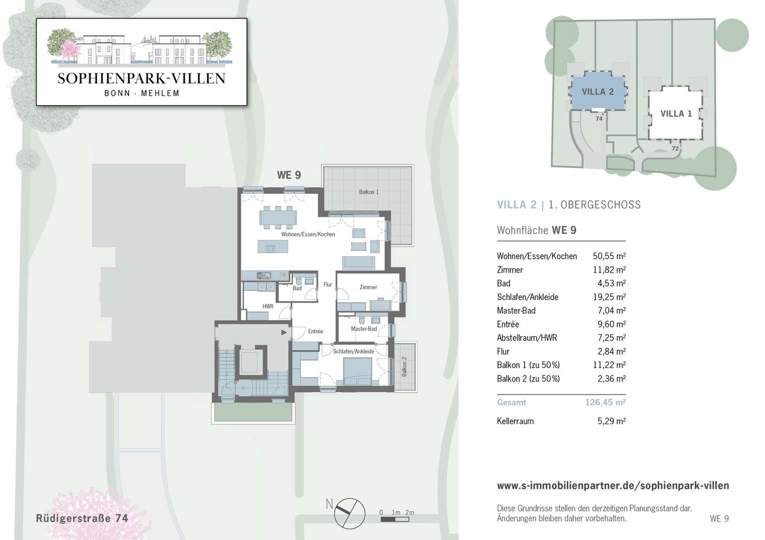 Sophienpark-Villen_Vertriebsgrundrisse-WE09 - Etagenwohnung in 53179 Bonn mit 126m² kaufen