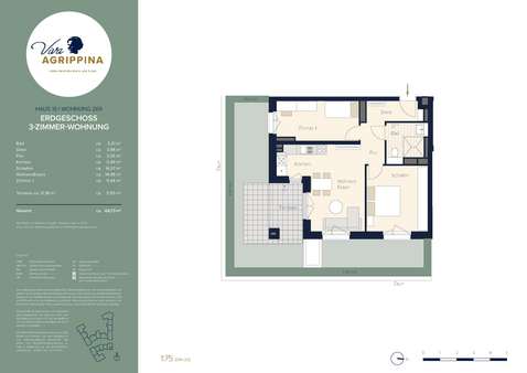 Grundriss - Etagenwohnung in 50668 Köln mit 64m² kaufen