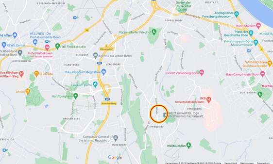 Kartenansicht - Grundstück in 53127 Bonn - Ippendorf mit 648m² kaufen