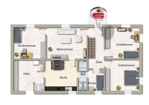 Grundriss Erdgeschoss - Einfamilienhaus in 88316 Isny im Allgäu mit 220m² kaufen