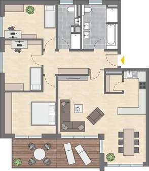 Grundriss - Wohnung in 88263 Horgenzell mit 121m² günstig kaufen