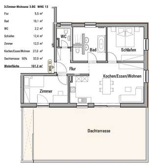 Grundriss Wohnung Nr. 13 - Wohnung in 88239 Wangen im Allgäu mit 84m² kaufen