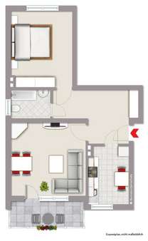 Grundriss 1. Obergeschoss - Wohnung in 44869 Bochum mit 55m² kaufen