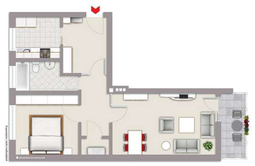 Grundriss 2. Obergeschoss - Wohnung in 45529 Hattingen mit 60m² kaufen