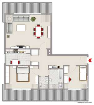 aktueller Grundriss Dachgeschoss - Wohnung in 45525 Hattingen mit 75m² kaufen