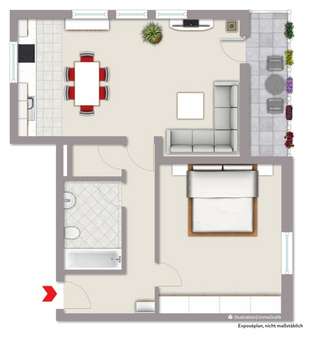 Grundriss 1. Obergeschoss - Wohnung in 45525 Hattingen mit 66m² kaufen