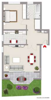 Grundriss Hochparterre - Wohnung in 45525 Hattingen mit 75m² kaufen