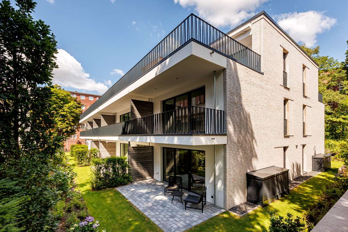 Hofgarten Südansicht - Erdgeschosswohnung in 22299 Hamburg mit 55m² kaufen