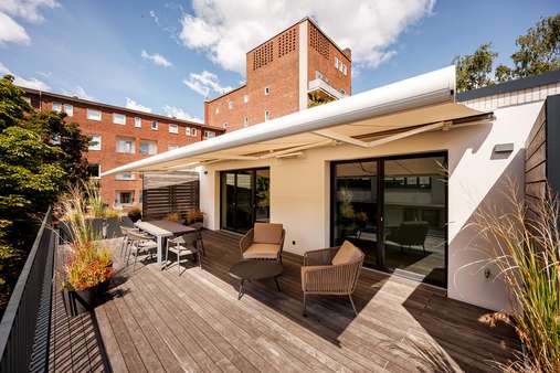 Wohnung 14 Dachterrasse Markise rechts - Penthouse-Wohnung in 22299 Hamburg mit 80m² kaufen