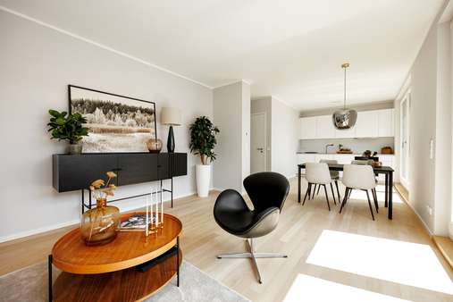 Wohnung 14 offener Wohnbereich Wohnung 14 offener Wohnbereich - Penthouse-Wohnung in 22299 Hamburg mit 80m² kaufen