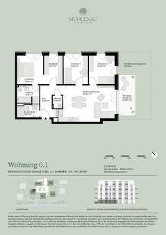 H14B_Whg 01_Grundriss Mühlenau Gärten - Erdgeschosswohnung in 25421 Pinneberg mit 101m² kaufen