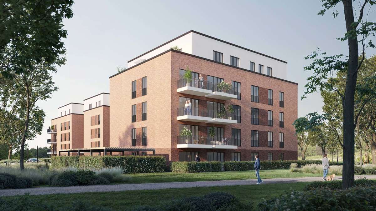 Außenansicht Nordwest (Visualisierung) - Etagenwohnung in 21244 Buchholz in der Nordheide mit 92m² kaufen