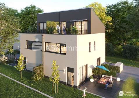 Gartenansicht - Doppelhaushälfte in 51147 Köln mit 124m² kaufen