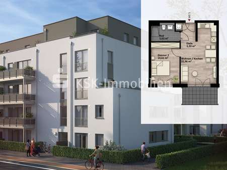 Vorderhaus Vorderhaus - Etagenwohnung in 50354 Hürth / Kalscheuren mit 50m² kaufen