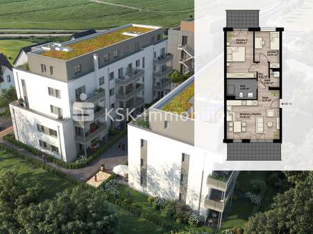 Vorderhaus - Etagenwohnung in 50354 Hürth / Kalscheuren mit 75m² kaufen