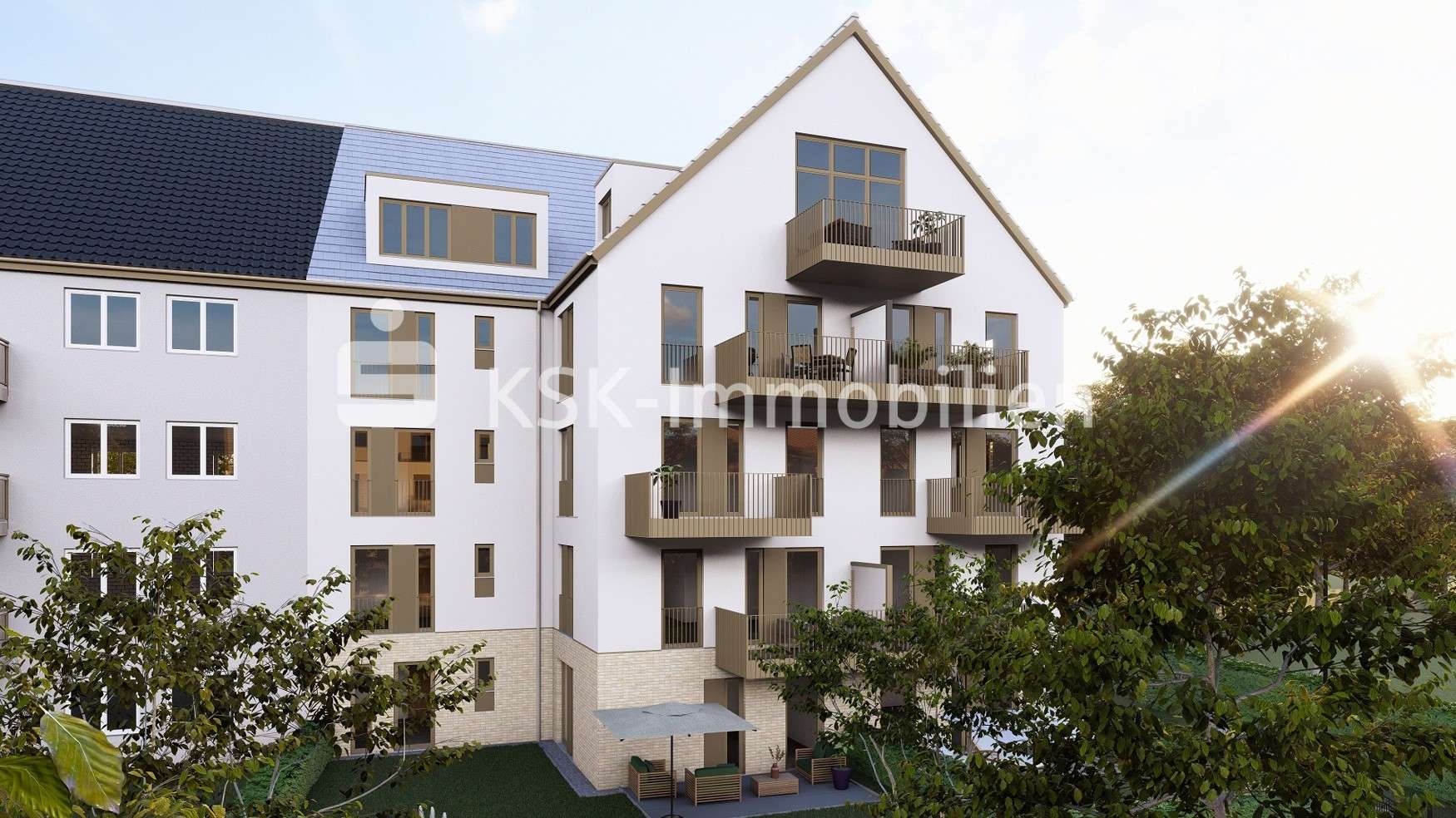 Rückansicht Haus 3 - Erdgeschosswohnung in 51103 Köln / Höhenberg mit 52m² kaufen